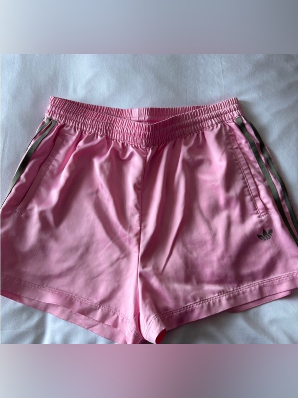 adidas Pink Athletic Shorts with Side Stripes